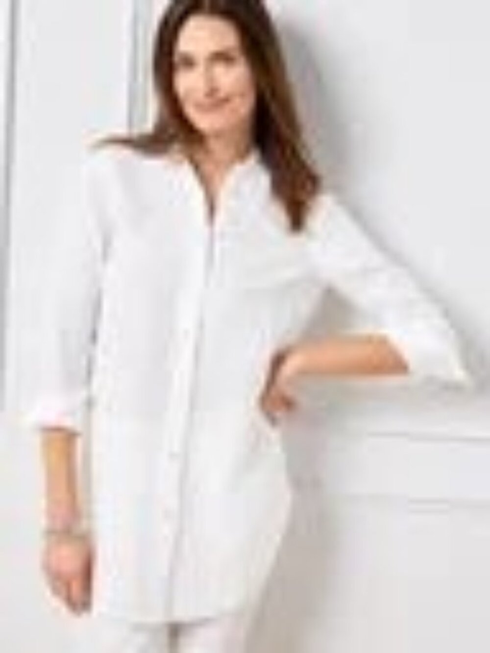 Talbot's White Linen Boyfriend Shirt - Size XL - Retail $99 - tunic length